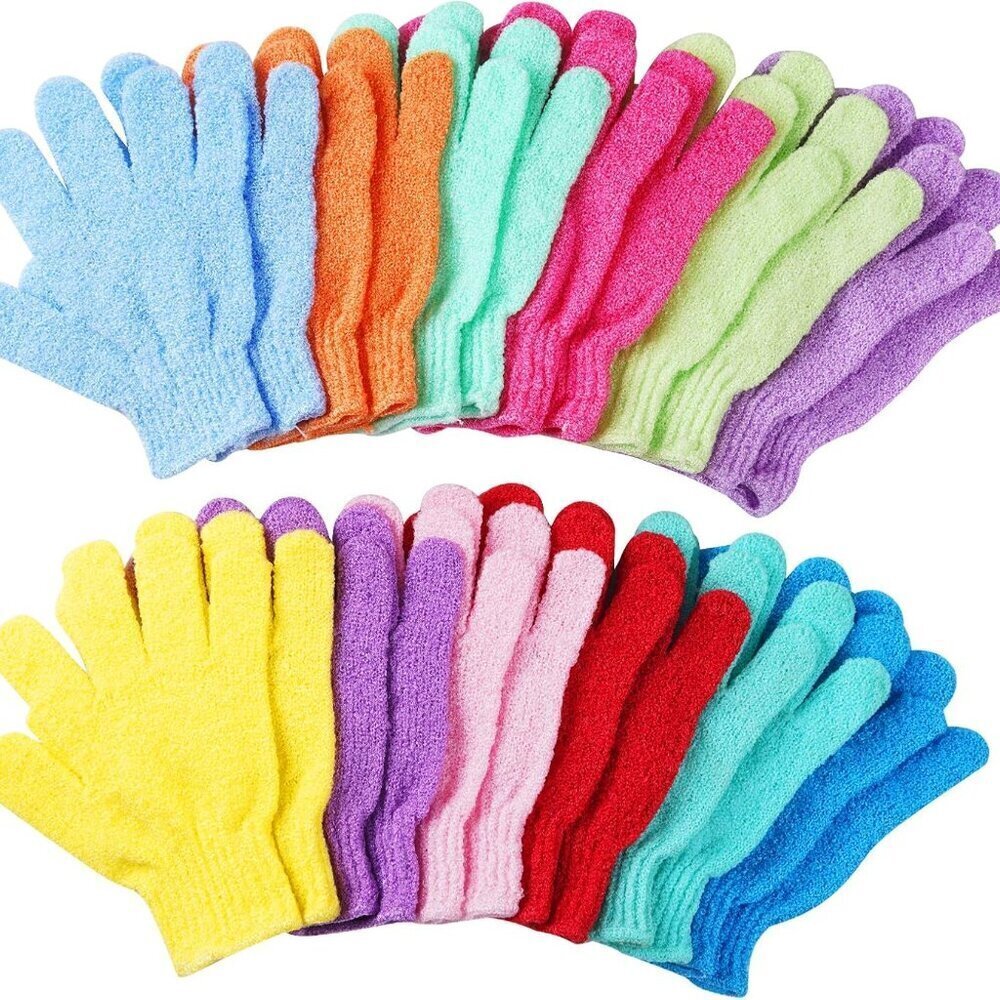 Exfoliating Bath Gloves 24 Pcs Nylon Double Sided